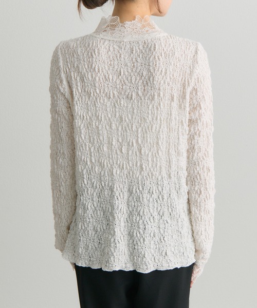 PUAL CE CIN（ピュアルセシン）の「ダブルストレッチレースカットソー（Tシャツ/カットソー・レディース・アイボリー/ブラック・FREE）」の14枚目の写真