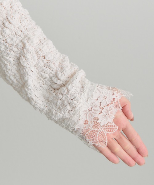 PUAL CE CIN（ピュアルセシン）の「ダブルストレッチレースカットソー（Tシャツ/カットソー・レディース・アイボリー/ブラック・FREE）」の16枚目の写真