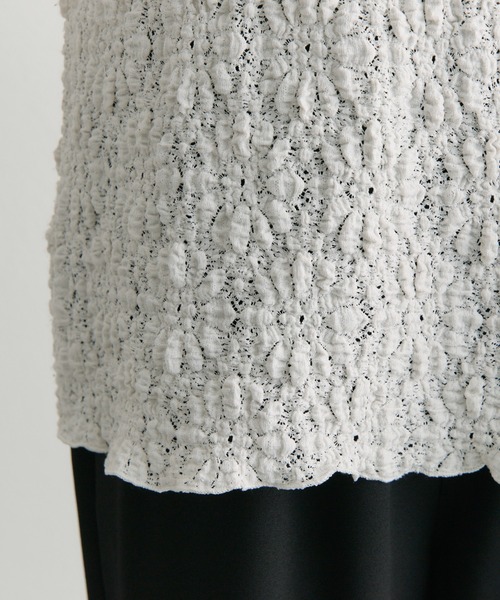 PUAL CE CIN（ピュアルセシン）の「ダブルストレッチレースカットソー（Tシャツ/カットソー・レディース・アイボリー/ブラック・FREE）」の17枚目の写真