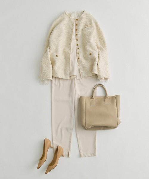 PUAL CE CIN（ピュアルセシン）の「ダブルストレッチレースカットソー（Tシャツ/カットソー・レディース・アイボリー/ブラック・FREE）」の10枚目の写真