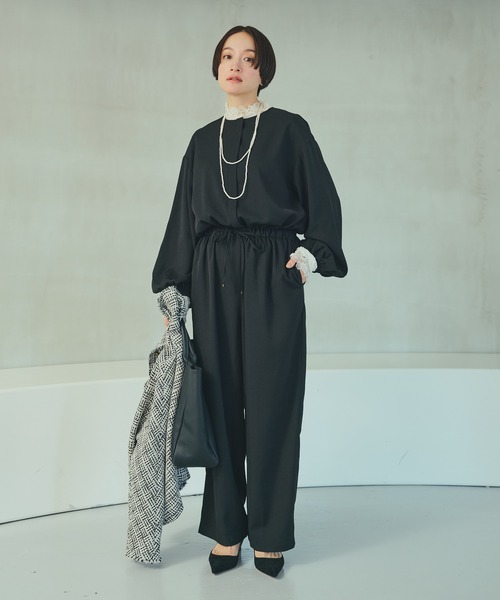 PUAL CE CIN（ピュアルセシン）の「ダブルストレッチレースカットソー（Tシャツ/カットソー・レディース・アイボリー/ブラック・FREE）」の6枚目の写真