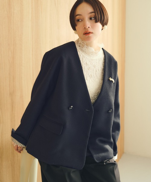 PUAL CE CIN（ピュアルセシン）の「ダブルストレッチレースカットソー（Tシャツ/カットソー・レディース・アイボリー/ブラック・FREE）」の7枚目の写真