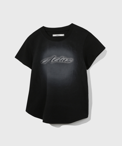 KIIMUIR(キミュア)の「(ウィメンズ) ウォッシュドクロップ半袖Tシャツ_ブラック(Tシャツ/カットソー・レディース・その他・FREE)」の3枚目の写真