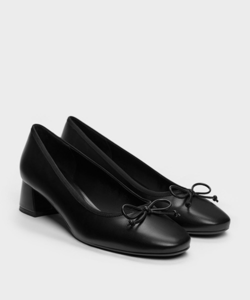 CHARLES & KEITH(チャールズ & キース)の「ボウバレエパンプス(パンプス・レディース・ブラック/マルチ・25cm/24.5cm/23.5cm/23cm/22.5cm/25.5cm)」の3枚目の写真