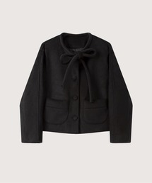 LA POMME petit（ラポミ・プチ）の「Sweet Woolly Down Jacket（ノーカラーコート）」