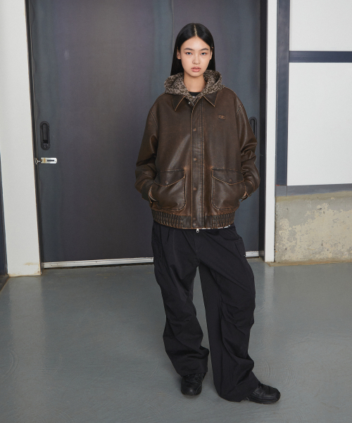 LMCの「G-1 FAUX LEATHER JACKET brown(ライダースジャケット・レディース・その他・S/M/L)」の3枚目の写真