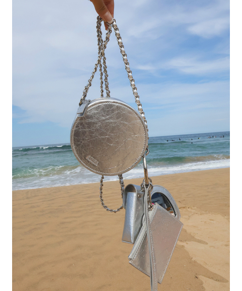 LAYERED LEATHER BAG (SILVER)