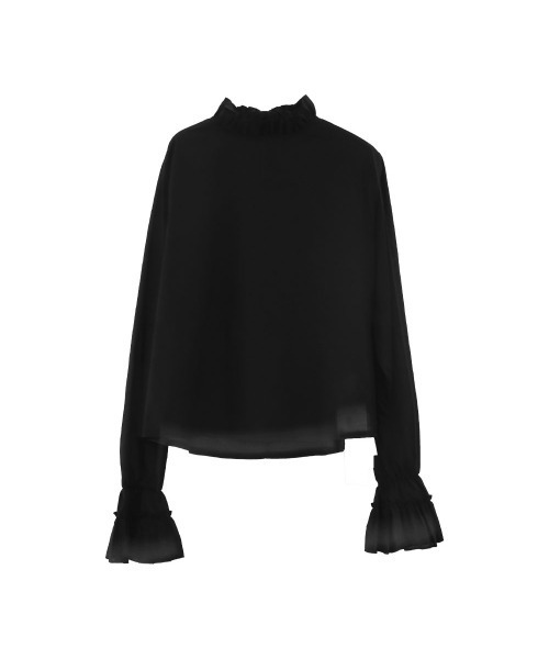 aquagarage(アクアガレージ)の「クリンクルフリルブラウス(シャツ/ブラウス・レディース・ホワイト/グレー系その他/ブラック・L/M)」の11枚目の写真