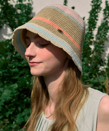 NONLOCAL（ノンローカル）の「Ripple Point Multi Stripe Bucket Hat - Beige Multi（ハット）」