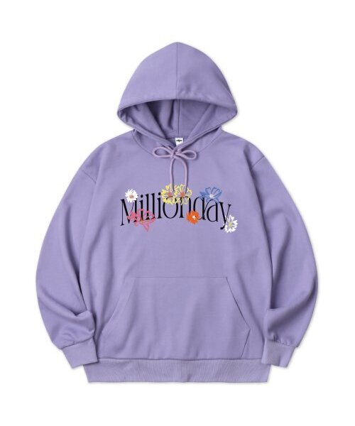 MILLION DAY(ミリオンデイ)の「MILLION フラワーレタリング特別裏毛フードパーカー(パーカー・メンズ・その他・L/M/XL)」の1枚目の写真