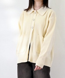 STYLEBLOCK | ポリウーリーメタルボタン襟付きニットカーディガン(カーディガン/ボレロ)