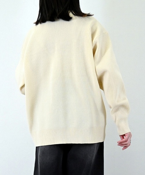 STYLEBLOCK（スタイルブロック）の「ポリウーリーメタルボタン襟付きニットカーディガン（カーディガン/ボレロ・レディース・アイボリー/ブラック/チャコールグレー/レッド・M）」の6枚目の写真