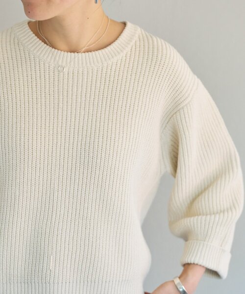 BEARDSLEY（ビアズリー）の「シルク畦ニット（ニット/セーター・レディース・レッド/ホワイト・FREE）」の9枚目の写真