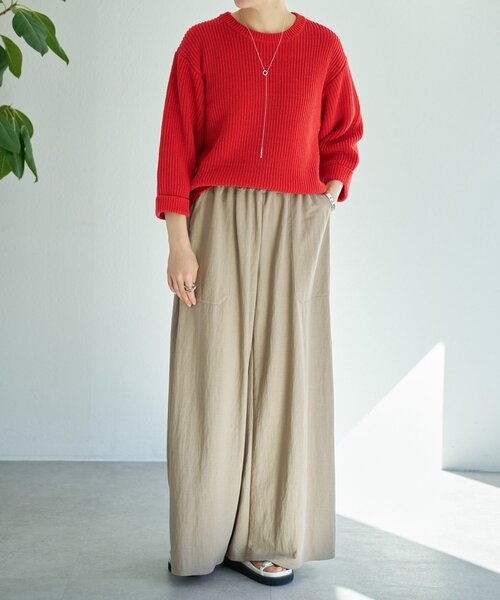 BEARDSLEY（ビアズリー）の「シルク畦ニット（ニット/セーター・レディース・レッド/ホワイト・FREE）」の15枚目の写真