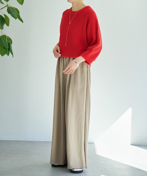 BEARDSLEY（ビアズリー）の「シルク畦ニット（ニット/セーター・レディース・レッド/ホワイト・FREE）」の16枚目の写真