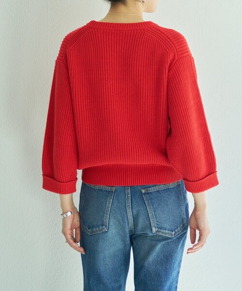 BEARDSLEY（ビアズリー）の「シルク畦ニット（ニット/セーター・レディース・レッド/ホワイト・FREE）」の21枚目の写真