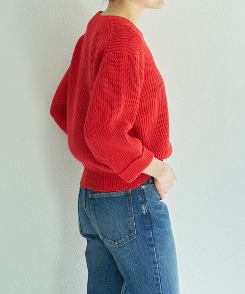 BEARDSLEY（ビアズリー）の「シルク畦ニット（ニット/セーター・レディース・レッド/ホワイト・FREE）」の22枚目の写真