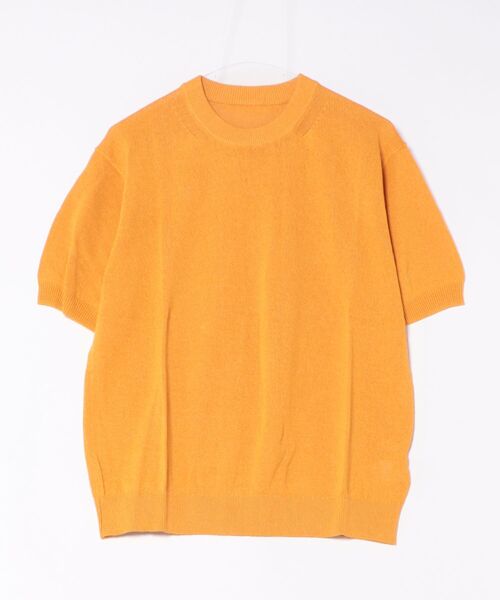 aunt lily(アントリリー)の「エアーフローヤーン ふんわりスリーブ ニットプルオーバー(Tシャツ/カットソー・メンズ・ホワイト/イエロー系その他/ブルーグリーン・L/LL)」の3枚目の写真