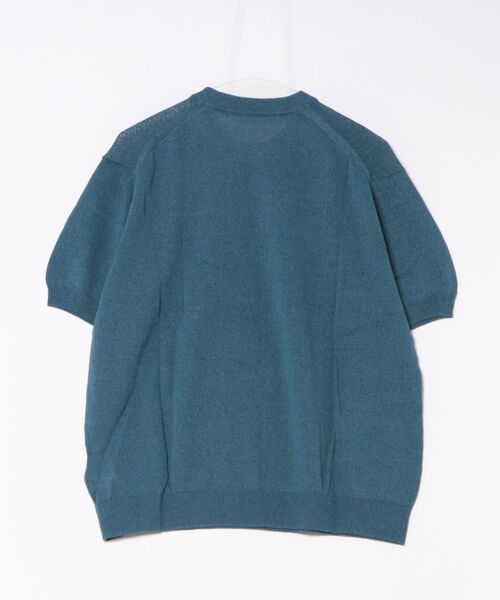 aunt lily(アントリリー)の「エアーフローヤーン ふんわりスリーブ ニットプルオーバー(Tシャツ/カットソー・メンズ・ホワイト/イエロー系その他/ブルーグリーン・L/LL)」の4枚目の写真