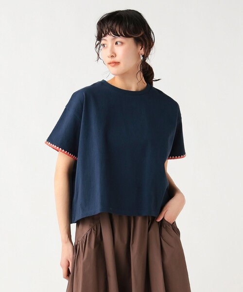 BEAMS HEART(ビームスハート)の「ブランケット 刺繍 プルオーバー(Tシャツ/カットソー・レディース・オフホワイト/グレー/ネイビー・FREE)」の3枚目の写真