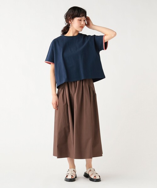 BEAMS HEART(ビームスハート)の「ブランケット 刺繍 プルオーバー(Tシャツ/カットソー・レディース・オフホワイト/グレー/ネイビー・FREE)」の9枚目の写真