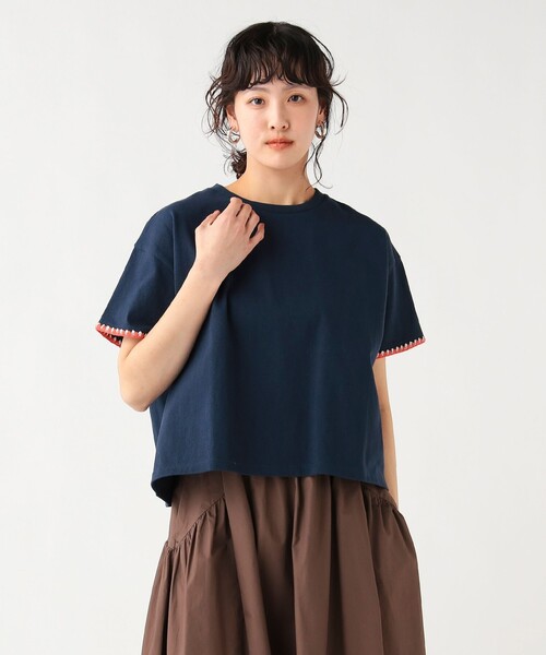 BEAMS HEART(ビームスハート)の「ブランケット 刺繍 プルオーバー(Tシャツ/カットソー・レディース・オフホワイト/グレー/ネイビー・FREE)」の11枚目の写真