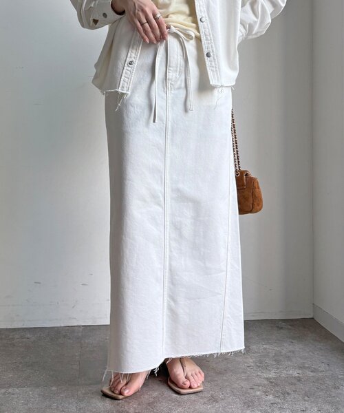 DouDou（ドゥドゥ）の「【セットアップ可能】ベルト付デニムタイトスカート（スカート・レディース・ブルー/オフホワイト・36/38）」の14枚目の写真