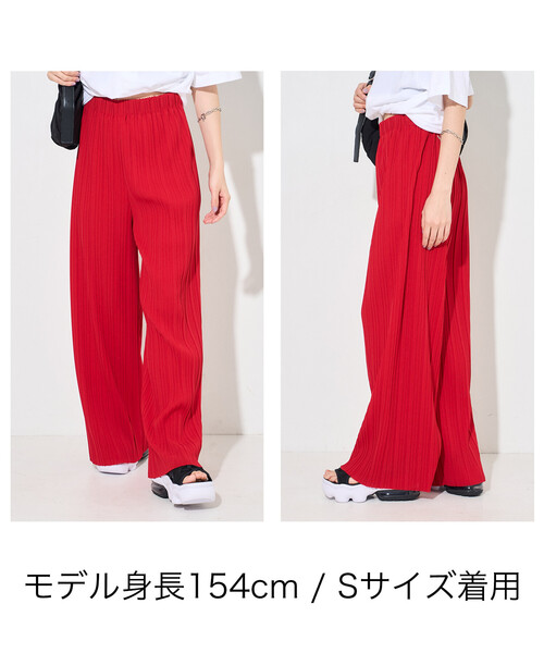 FREAK'S STORE(フリークスストア)の「プリーツ プリントパンツ/レオパード柄/ペイズリー柄(その他パンツ・レディース・ブラック/チャコールグレー/グレー/ブラウン/レッド/ベージュ・MEDIUM/SMALL)」の7枚目の写真