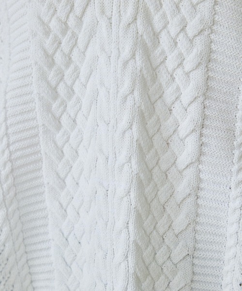 qualite（カリテ）の「【ドライタッチ】ケーブルニットベスト/レイヤード/春服（ニット/セーター・レディース・オフホワイト/チャコールグレー・フリー）」の15枚目の写真