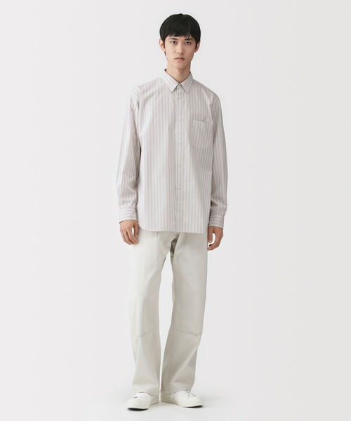 MUJI Labo（ムジラボ）の「〔MUJI Labo〕紳士　ポプリンレギュラーカラーシャツ（シャツ/ブラウス・メンズ・ライトグレー系/ライトブルー/ブルー系1/ブルー系・XL/L/M/S）」の5枚目の写真