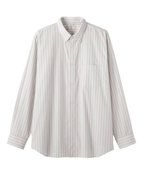 MUJI Labo（ムジラボ）の「〔MUJI Labo〕紳士　ポプリンレギュラーカラーシャツ（シャツ/ブラウス・メンズ・ライトグレー系/ライトブルー/ブルー系1/ブルー系・XL/L/M/S）」の6枚目の写真