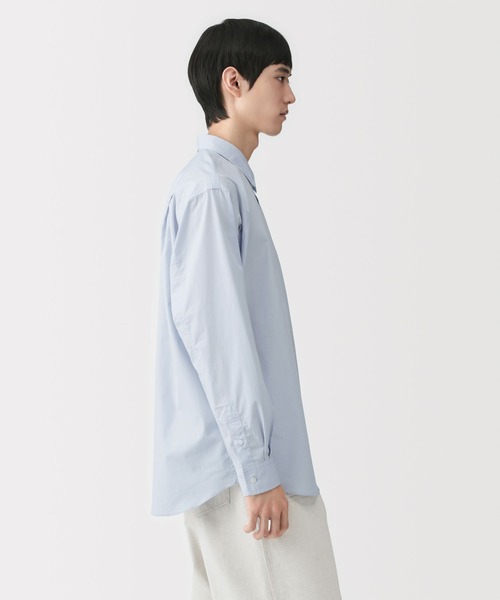 MUJI Labo（ムジラボ）の「〔MUJI Labo〕紳士　ポプリンレギュラーカラーシャツ（シャツ/ブラウス・メンズ・ライトグレー系/ライトブルー/ブルー系1/ブルー系・XL/L/M/S）」の9枚目の写真