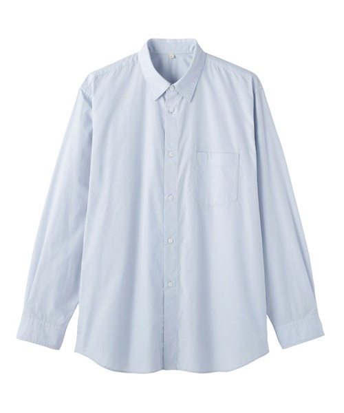 MUJI Labo（ムジラボ）の「〔MUJI Labo〕紳士　ポプリンレギュラーカラーシャツ（シャツ/ブラウス・メンズ・ライトグレー系/ライトブルー/ブルー系1/ブルー系・XL/L/M/S）」の13枚目の写真