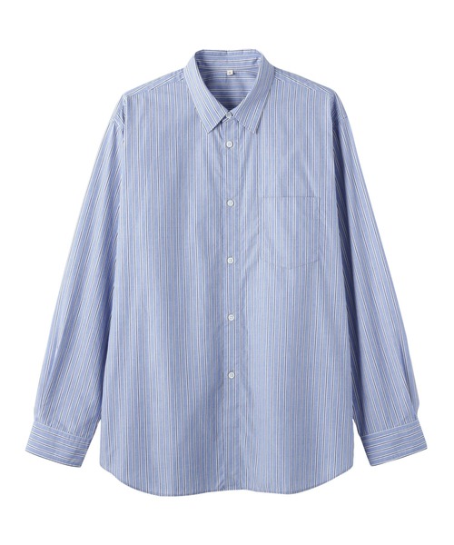 MUJI Labo（ムジラボ）の「〔MUJI Labo〕紳士　ポプリンレギュラーカラーシャツ（シャツ/ブラウス・メンズ・ライトグレー系/ライトブルー/ブルー系1/ブルー系・XL/L/M/S）」の16枚目の写真