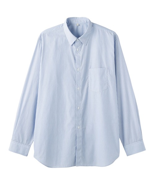 MUJI Labo（ムジラボ）の「〔MUJI Labo〕紳士　ポプリンレギュラーカラーシャツ（シャツ/ブラウス・メンズ・ライトグレー系/ライトブルー/ブルー系1/ブルー系・XL/L/M/S）」の19枚目の写真