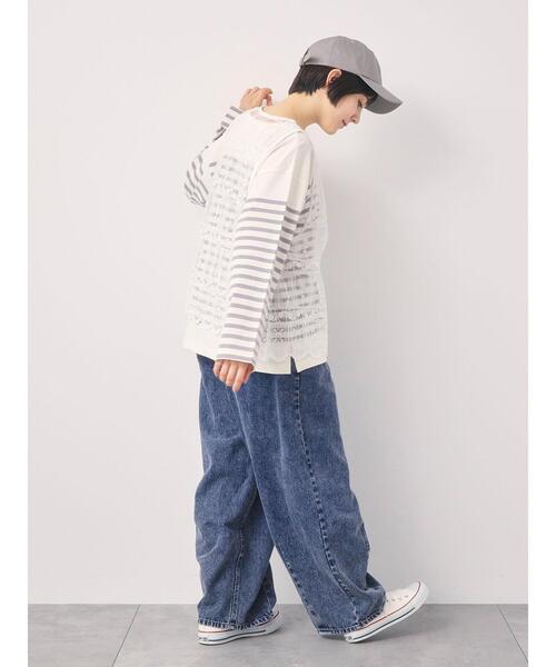 Samansa Mos2（サマンサ モスモス）の「【オーガニックコットン】デニムバレルパンツ（その他パンツ・レディース・キナリ/ブルー/サックスブルー・S/XL/L/M）」の6枚目の写真