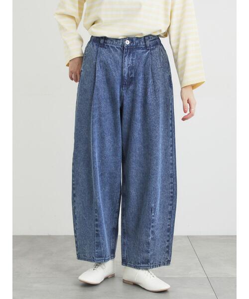 Samansa Mos2（サマンサ モスモス）の「【オーガニックコットン】デニムバレルパンツ（その他パンツ・レディース・キナリ/ブルー/サックスブルー・S/XL/L/M）」の13枚目の写真