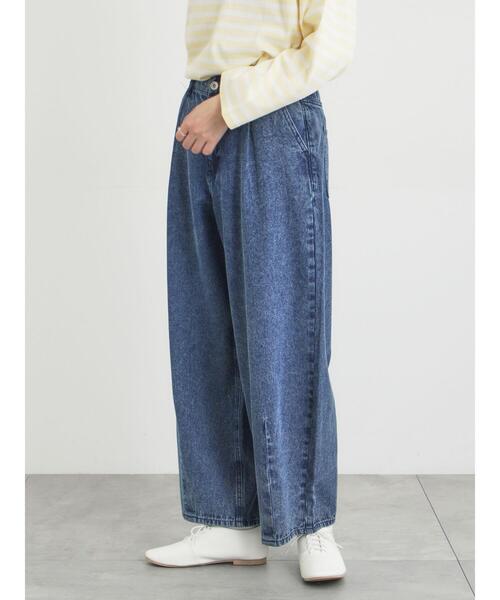 Samansa Mos2（サマンサ モスモス）の「【オーガニックコットン】デニムバレルパンツ（その他パンツ・レディース・キナリ/ブルー/サックスブルー・S/XL/L/M）」の14枚目の写真