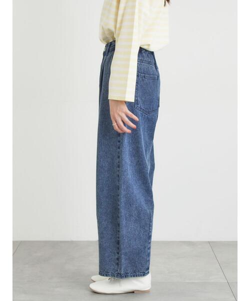 Samansa Mos2（サマンサ モスモス）の「【オーガニックコットン】デニムバレルパンツ（その他パンツ・レディース・キナリ/ブルー/サックスブルー・S/XL/L/M）」の17枚目の写真