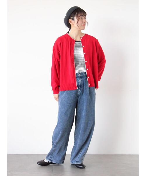 Samansa Mos2（サマンサ モスモス）の「【オーガニックコットン】デニムバレルパンツ（その他パンツ・レディース・キナリ/ブルー/サックスブルー・S/XL/M/L）」の9枚目の写真