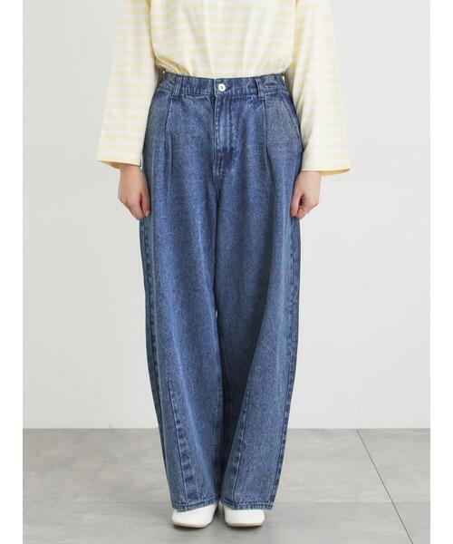 Samansa Mos2（サマンサ モスモス）の「【オーガニックコットン】デニムバレルパンツ（その他パンツ・レディース・キナリ/ブルー/サックスブルー・S/XL/L/M）」の21枚目の写真