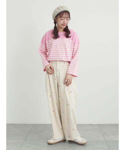 Samansa Mos2（サマンサ モスモス）の「【オーガニックコットン】デニムバレルパンツ（その他パンツ・レディース・キナリ/ブルー/サックスブルー・S/XL/M/L）」の14枚目の写真