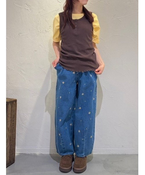 Samansa Mos2(サマンサ モスモス)の「《新色追加》【オーガニックコットン】デニムバレルパンツ(その他パンツ・レディース・キナリ/ブルー/サックスブルー/グレー/ネイビー・S/XL/L/M/SS)」の6枚目の写真