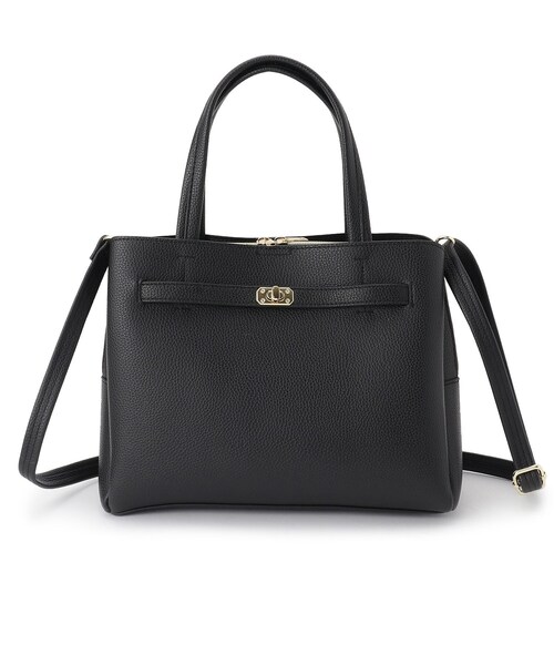 SHOO・LA・RUE(シューラルー)の「【2WAY】上品きれい 金具ベルトトートバッグ(トートバッグ・レディース・ナチュラル/イエロー/ブラック・00)」の16枚目の写真