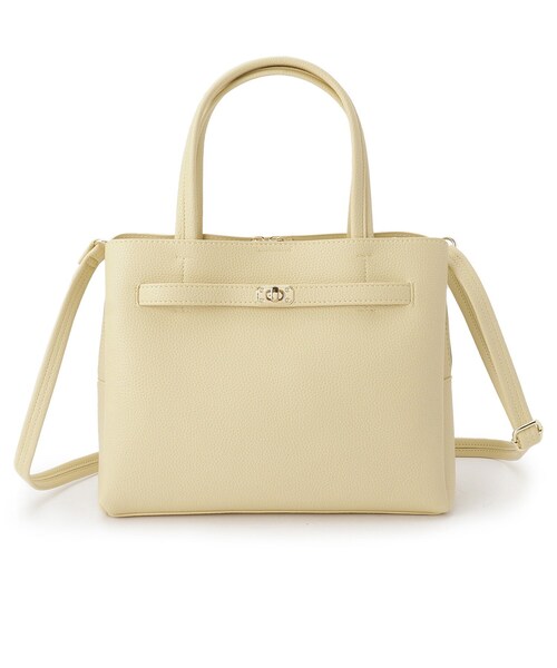 SHOO・LA・RUE(シューラルー)の「【2WAY】上品きれい 金具ベルトトートバッグ(トートバッグ・レディース・ナチュラル/イエロー/ブラック・00)」の18枚目の写真