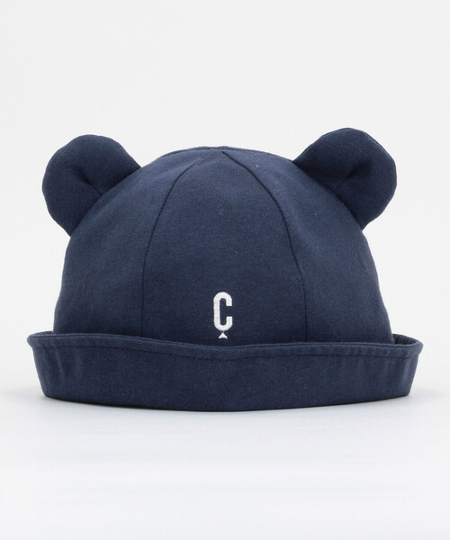 COMME CA ISM（コムサイズム）の「ワンポイント ロゴ刺繍入り 耳付きハット（ハット・キッズ・ホワイト/ネイビー・FREE）」の3枚目の写真
