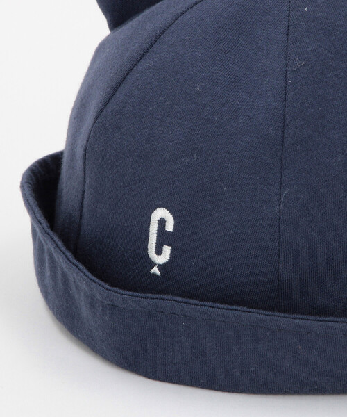 COMME CA ISM（コムサイズム）の「ワンポイント ロゴ刺繍入り 耳付きハット（ハット・キッズ・ホワイト/ネイビー・FREE）」の7枚目の写真