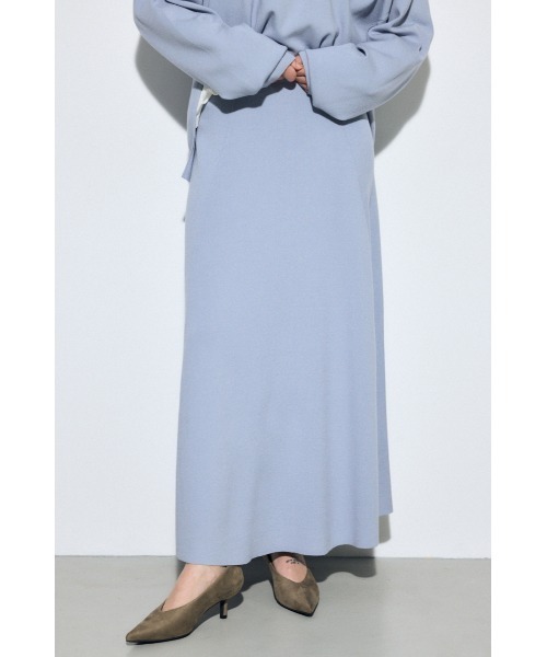 AZUL by moussy(アズールバイマウジー)の「【セットアップ対応】フレアニットロングスカート 春服 冬服 秋服 ニットスカート フレアスカート【身長/骨格別着用画像あり】(スカート・レディース・ブラック/ライトブルー/ブラウン・FREE)」の1枚目の写真