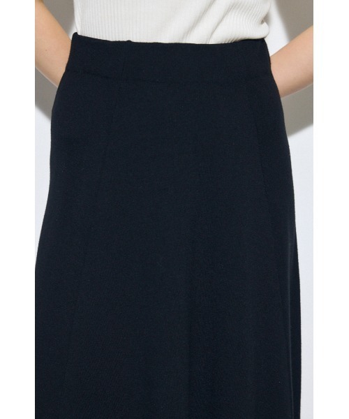 AZUL by moussy(アズールバイマウジー)の「【セットアップ対応】フレアニットロングスカート 春服 冬服 秋服 ニットスカート フレアスカート【身長/骨格別着用画像あり】(スカート・レディース・ブラック/ライトブルー/ブラウン・FREE)」の5枚目の写真