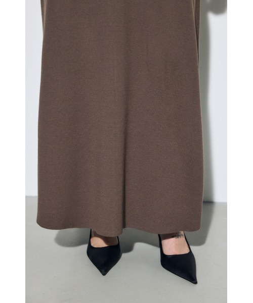 AZUL by moussy(アズールバイマウジー)の「【セットアップ対応】フレアニットロングスカート 春服 冬服 秋服 ニットスカート フレアスカート【身長/骨格別着用画像あり】(スカート・レディース・ブラック/ライトブルー/ブラウン・FREE)」の11枚目の写真